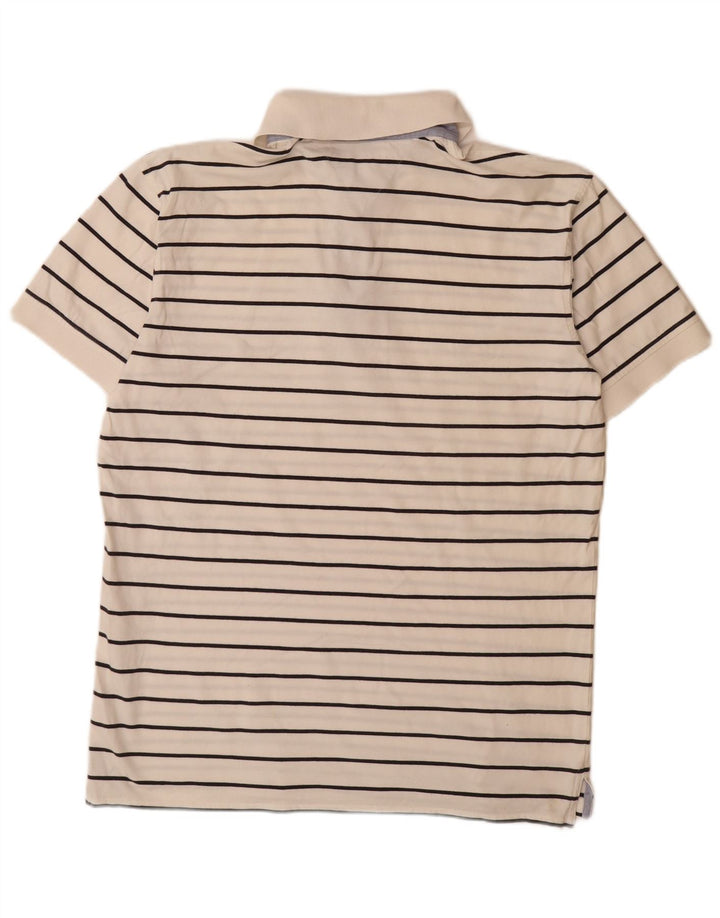Tricou polo TOMMY HILFIGER pentru bărbați, mare, bumbac cu dungi alb