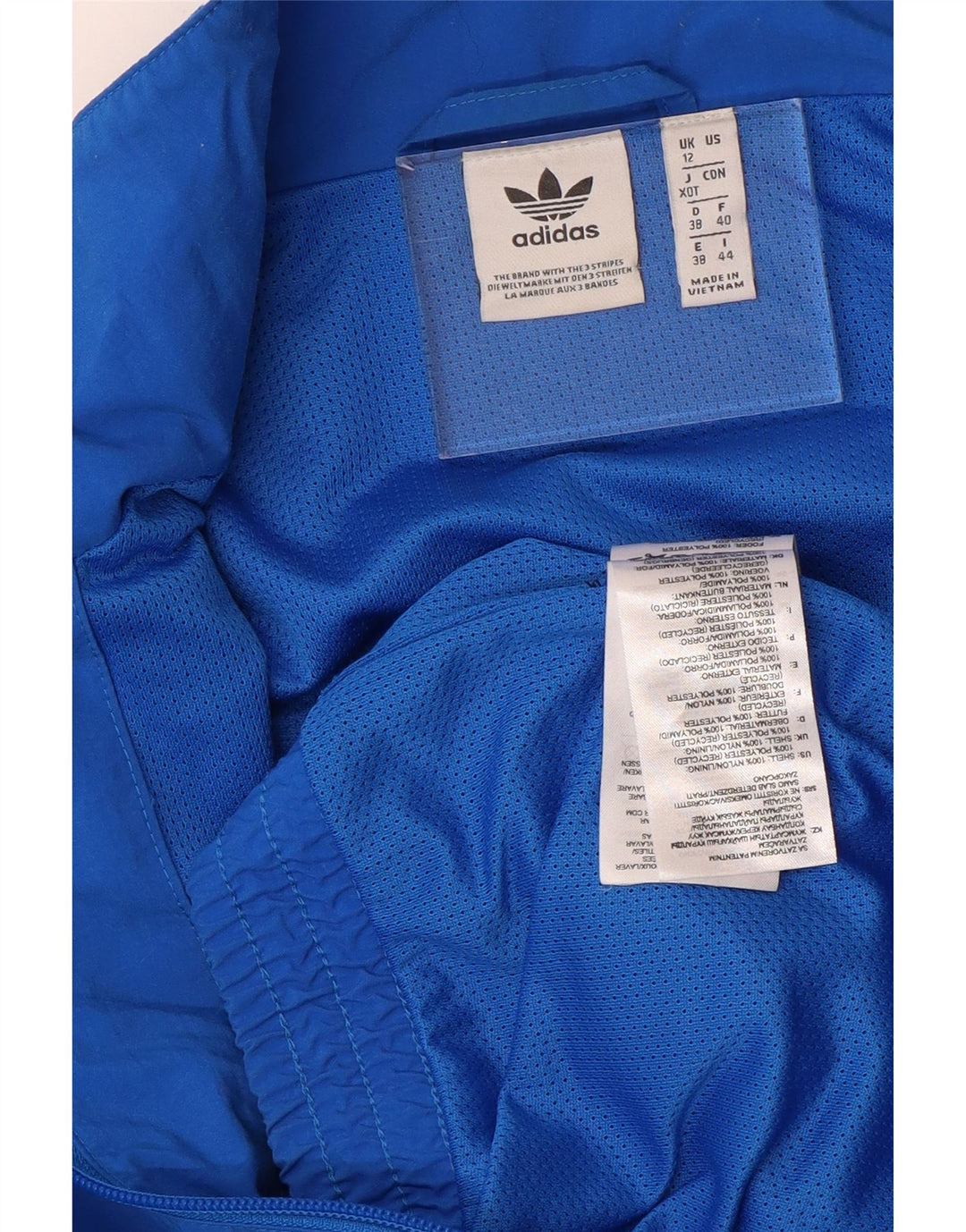 Jachetă de trening pentru femei Adidas UK 12, nailon albastru mediu