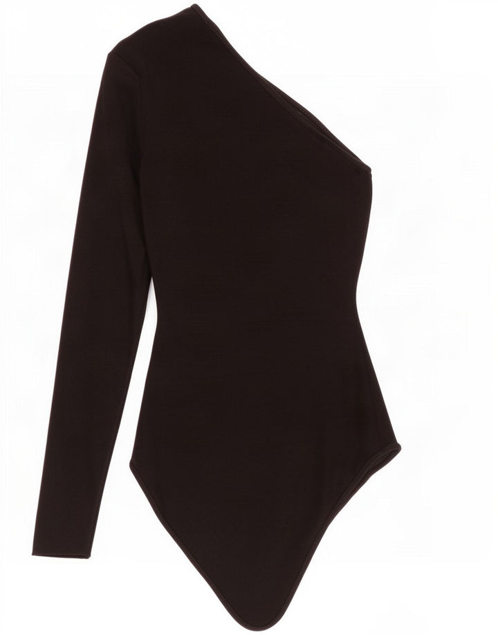 Body pentru femei Zara pe un umăr UK 12 Medium Black Viscose