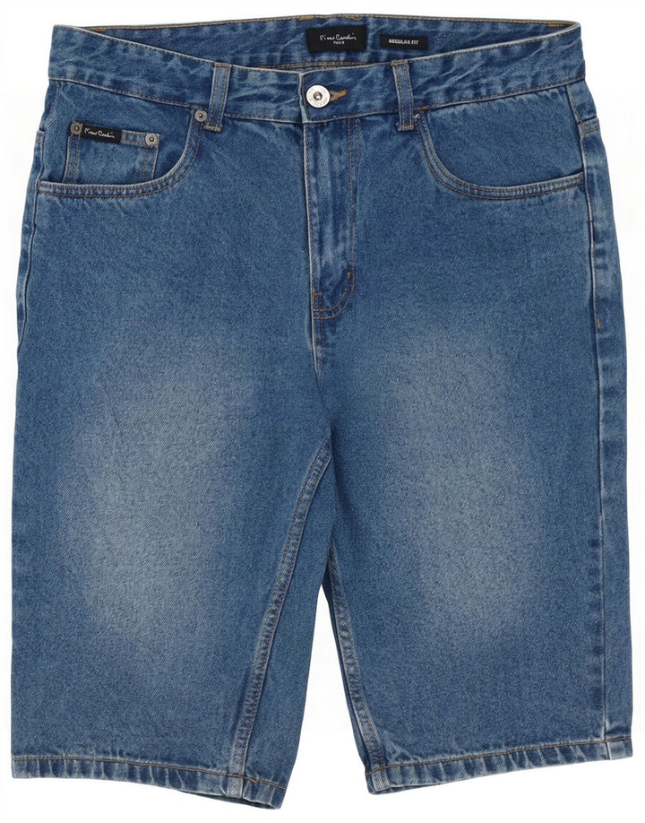 Pantaloni scurți din denim pentru bărbați Pierre Cardin, cu tăiere obișnuită, mediu W32, bumbac albastru