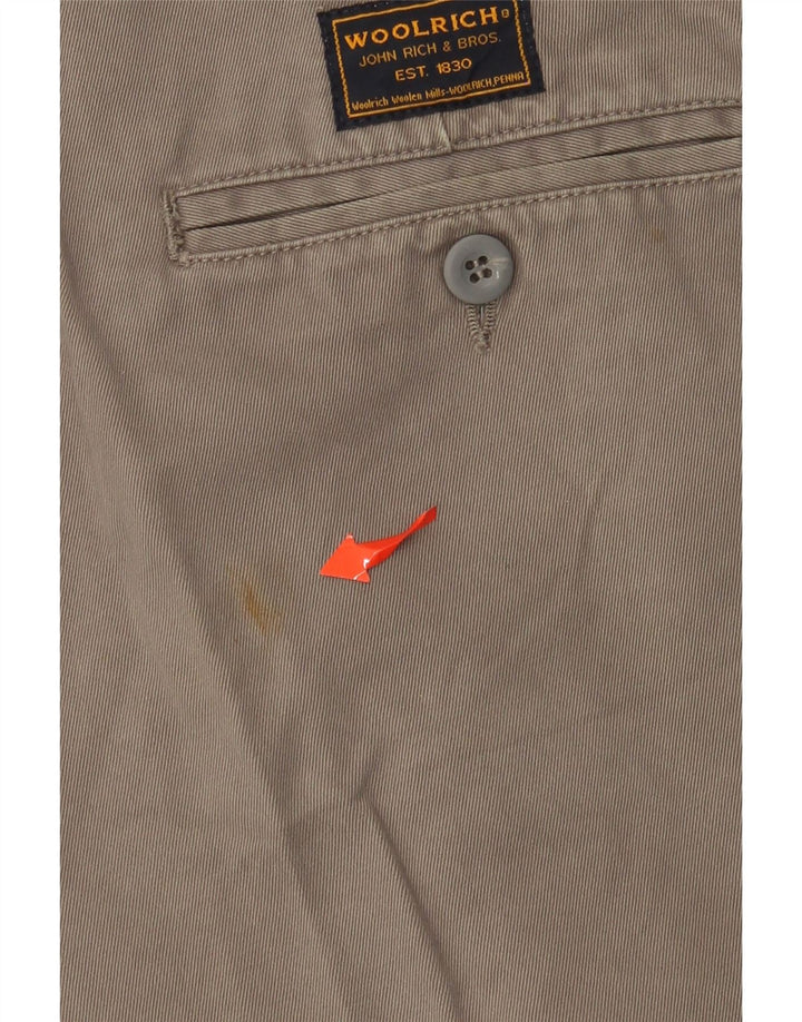 WOOLRICH Pantaloni scurți chino pentru bărbați W30 bumbac kaki mediu