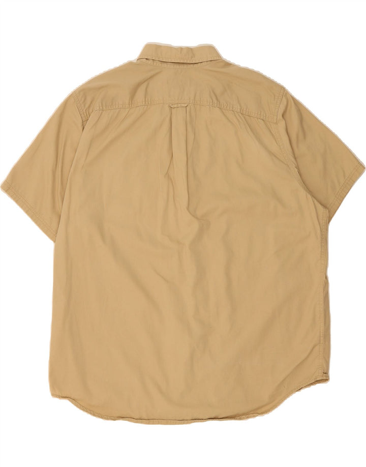 EDDIE BAUER Mens Seattle Short Sleeve Shirt 2XL Beige Cotton Vintage Eddie Bauer and Second-Hand Eddie Bauer from Messina Hembry 