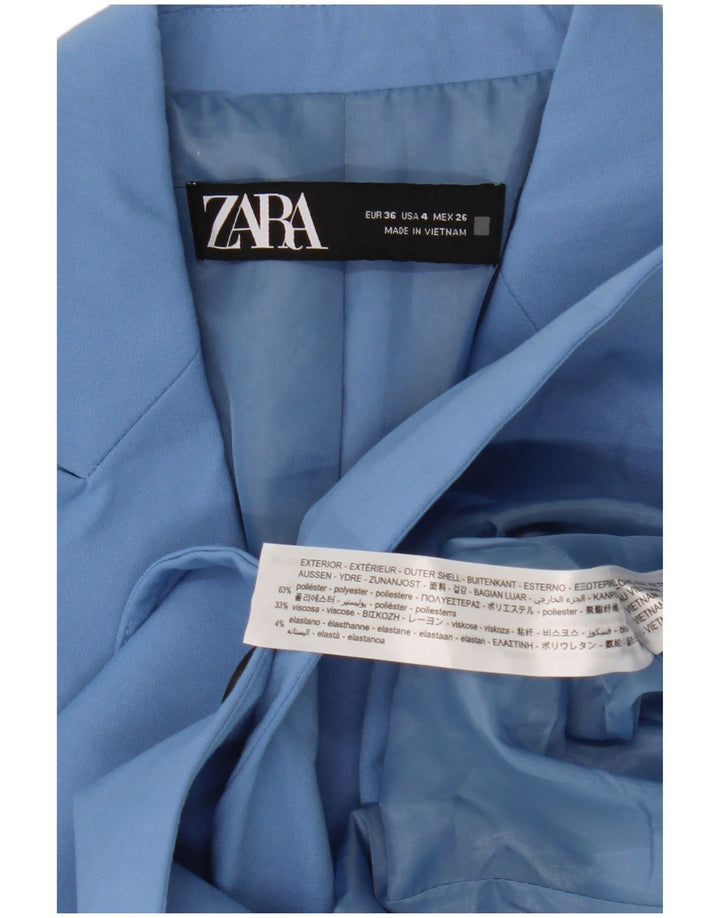 Jachetă Blazer Femei Zara 1 Button EU 36 XS Albastru Poliester
