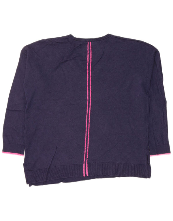 Pulover Jumper pentru femei cu decolteu în V Joules UK 14 Medium Bleumarin Viscoză