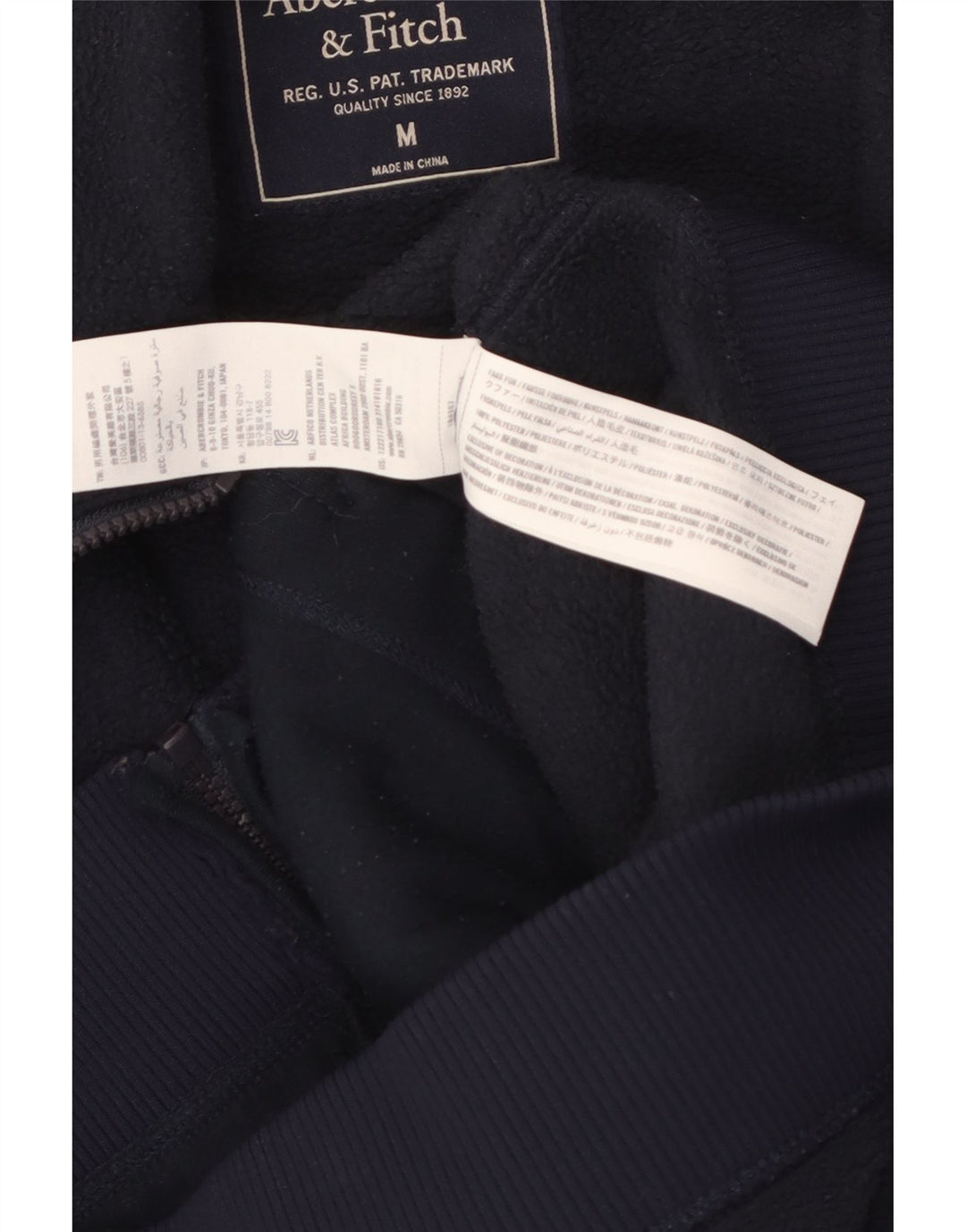 Jachetă fleece pentru bărbați Abercrombie & Fitch UK 38 Medium bleumarin Poliester