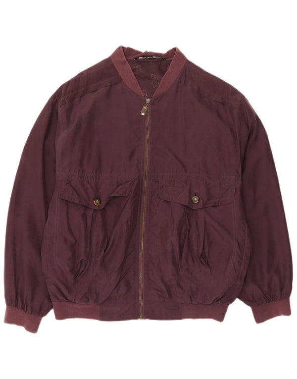 C&A New Fast Bomber Jacket pentru bărbați EU 44 2XL Bordeaux Mătase