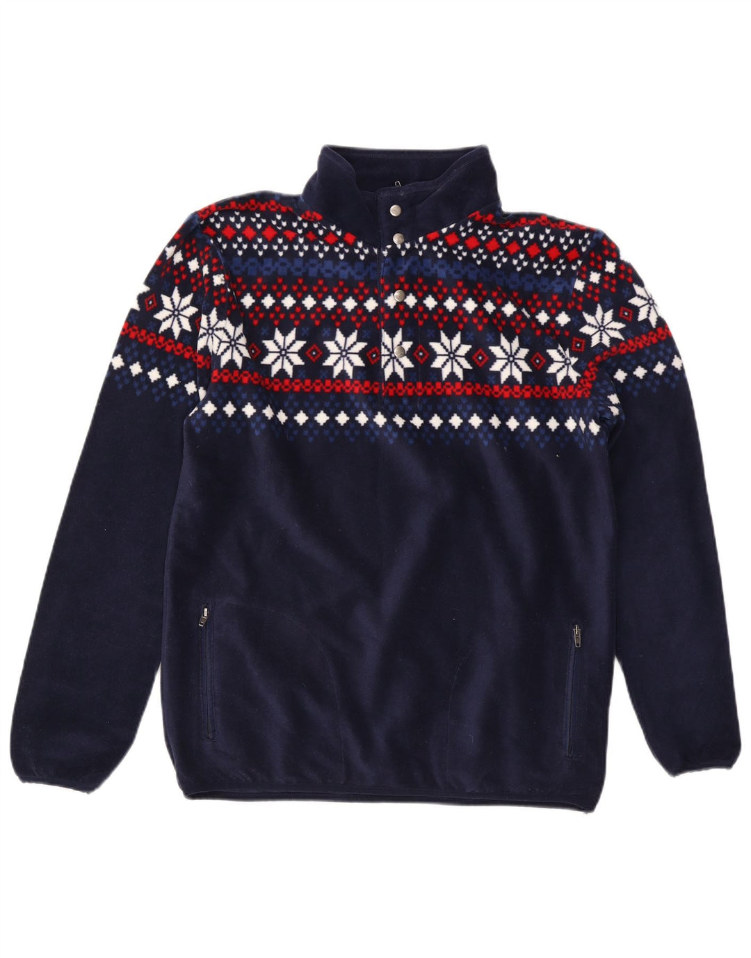 Trening pentru bărbați TCM, cu fermoar, gât, pulover, mijloc, bleumarin, Fair Isle