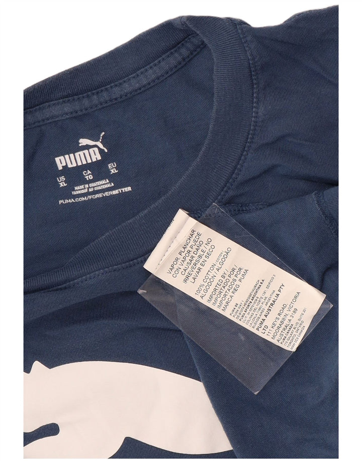 Tricou grafic pentru bărbați PUMA Top XL Bumbac albastru
