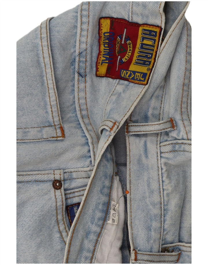 Pantaloni scurti din blugi pentru femei VINTAGE W29, bumbac albastru mediu