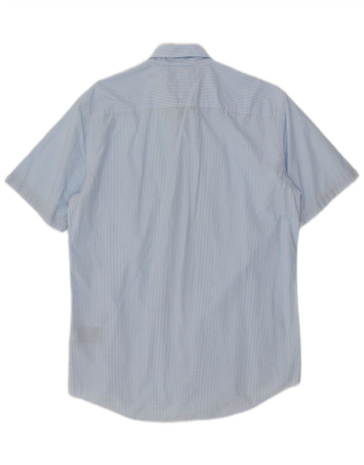 Cămașă cu mânecă scurtă pentru bărbați Tommy Hilfiger New York Fit, albastru mediu Gingham