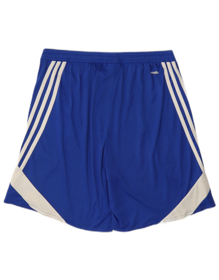 Pantaloni scurți sport pentru bărbați Adidas Climalite, albastru mediu, poliester color bloc
