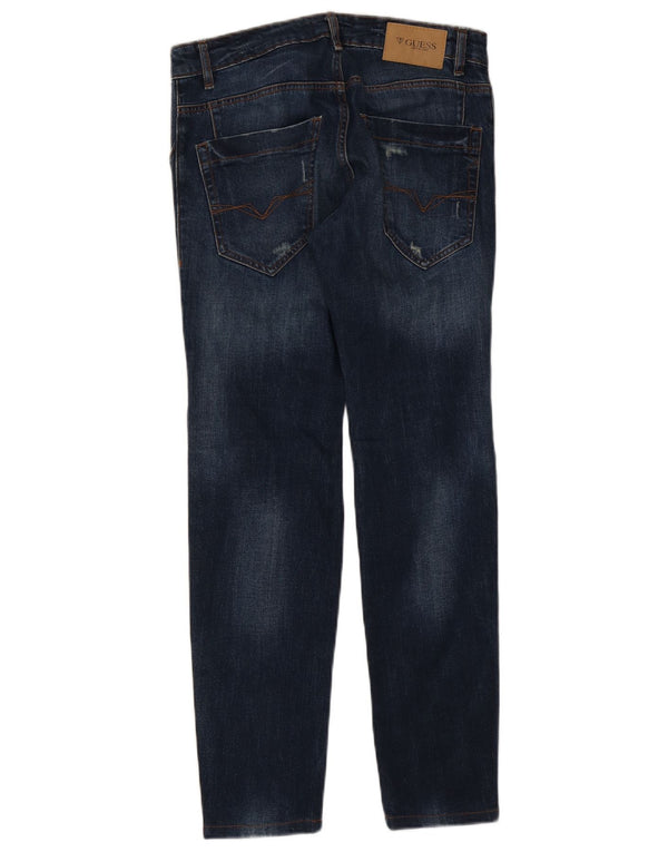 Blugi skinny distressed pentru femei Guess W28 L30 bumbac bleumarin