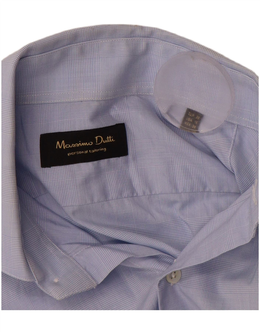 Cămașă Bărbați MASSIMO DUTTI EU 38 Small Blue Check