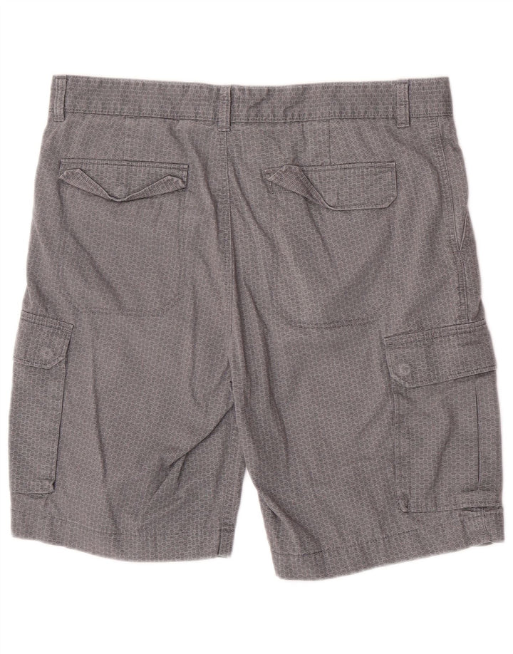 Pantaloni scurți cargo pentru bărbați Marks & Spencer W34, bumbac geometric, gri mare
