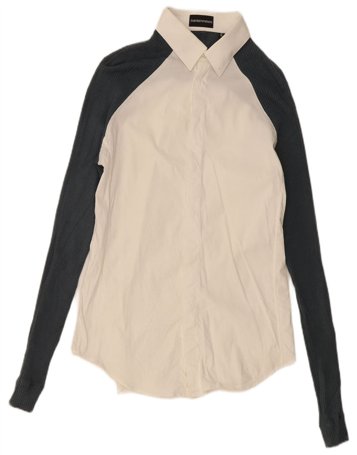 Cămașă pentru bărbați Emporio Armani Mărimea 39 15 1/2 Mediu Alb Colorblock