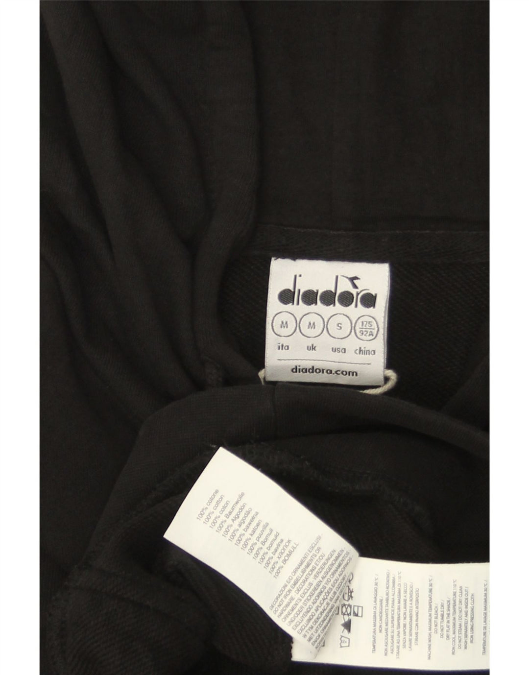 DIADORA Pulover grafic pentru bărbați din bumbac mediu negru