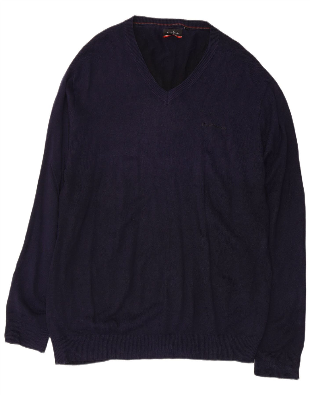 PIERRE CARDIN Pulover cu decolteu în V pentru bărbați, 2XL, acrilic, albastru bleumarin