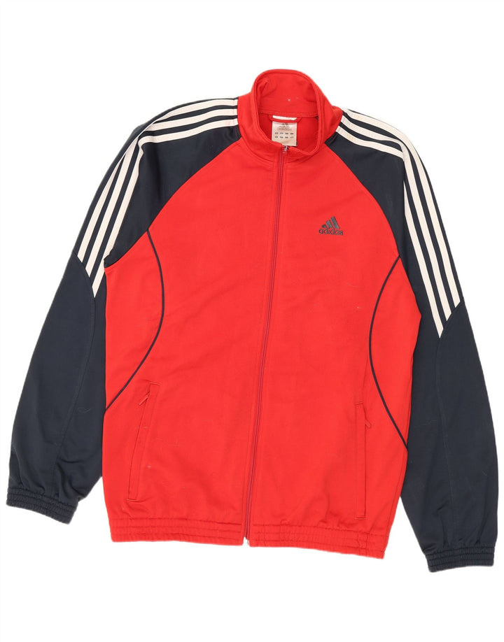 Jachetă de trening Adidas pentru bărbați Marea Britanie 38/40 Poliester Colorblock Roșu Mediu
