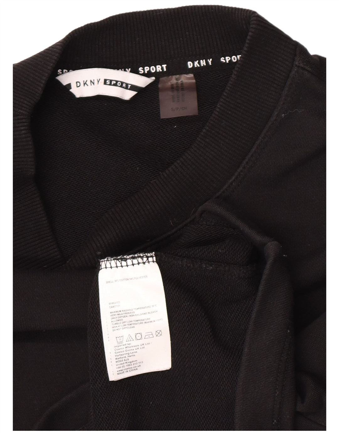 Dkny Pulover supradimensionat cu grafic pentru femei UK 10 Bumbac negru mic