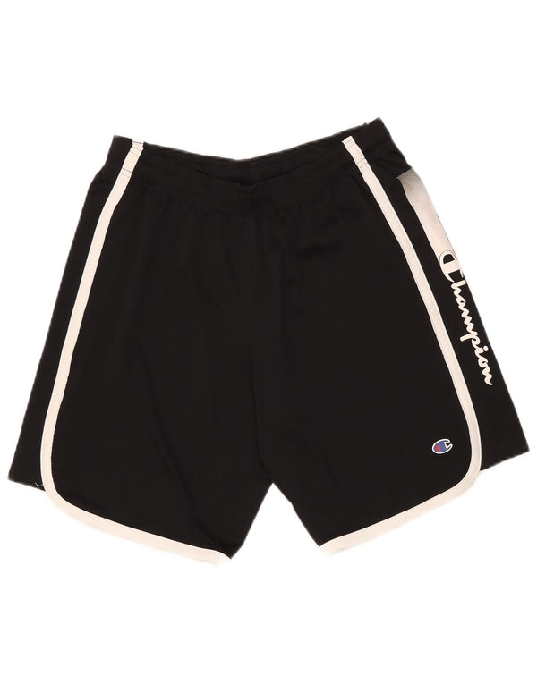 Pantaloni scurți sport grafic pentru băieți Champion 13-14 ani XL negru colorblock