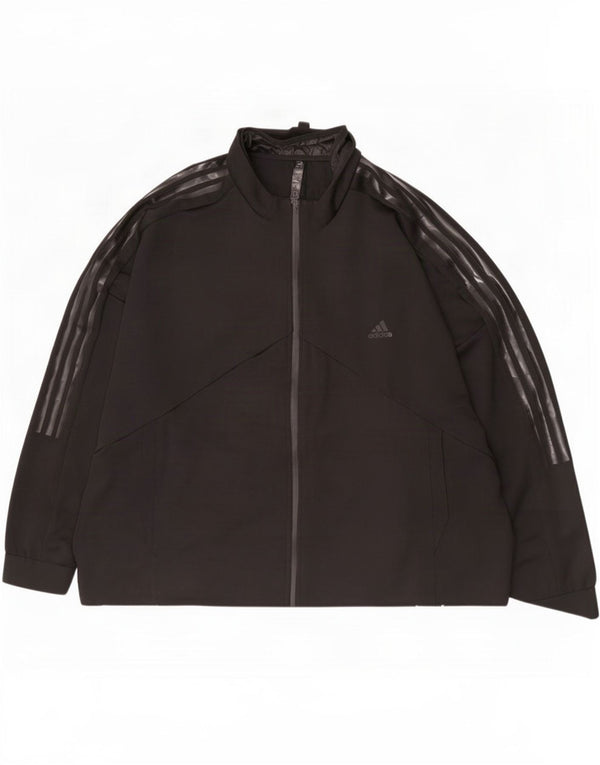 Jachetă de top pentru trening grafic Adidas pentru bărbați 2XL, poliester negru
