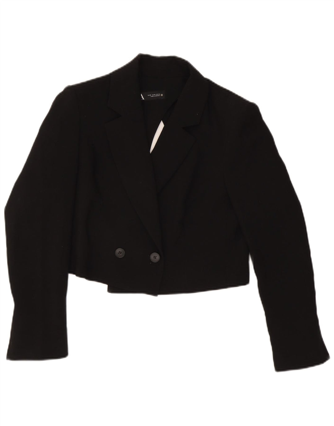 Jachetă Blazer Crop pentru Damă Zara UK 14 Medium Negru Acetat