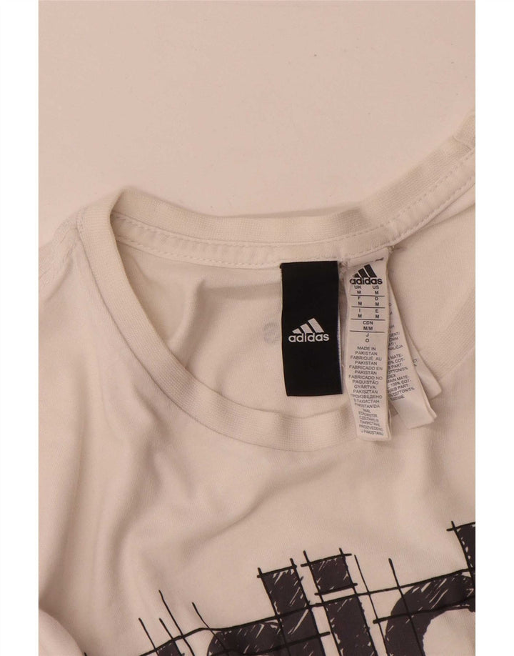 Tricou grafic pentru bărbați Adidas Top Medium White Bumbac