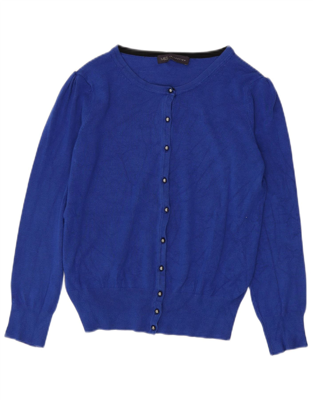 MARKS & SPENCER Pulover cardigan crop pentru femei UK 8 Small Blue Viscose