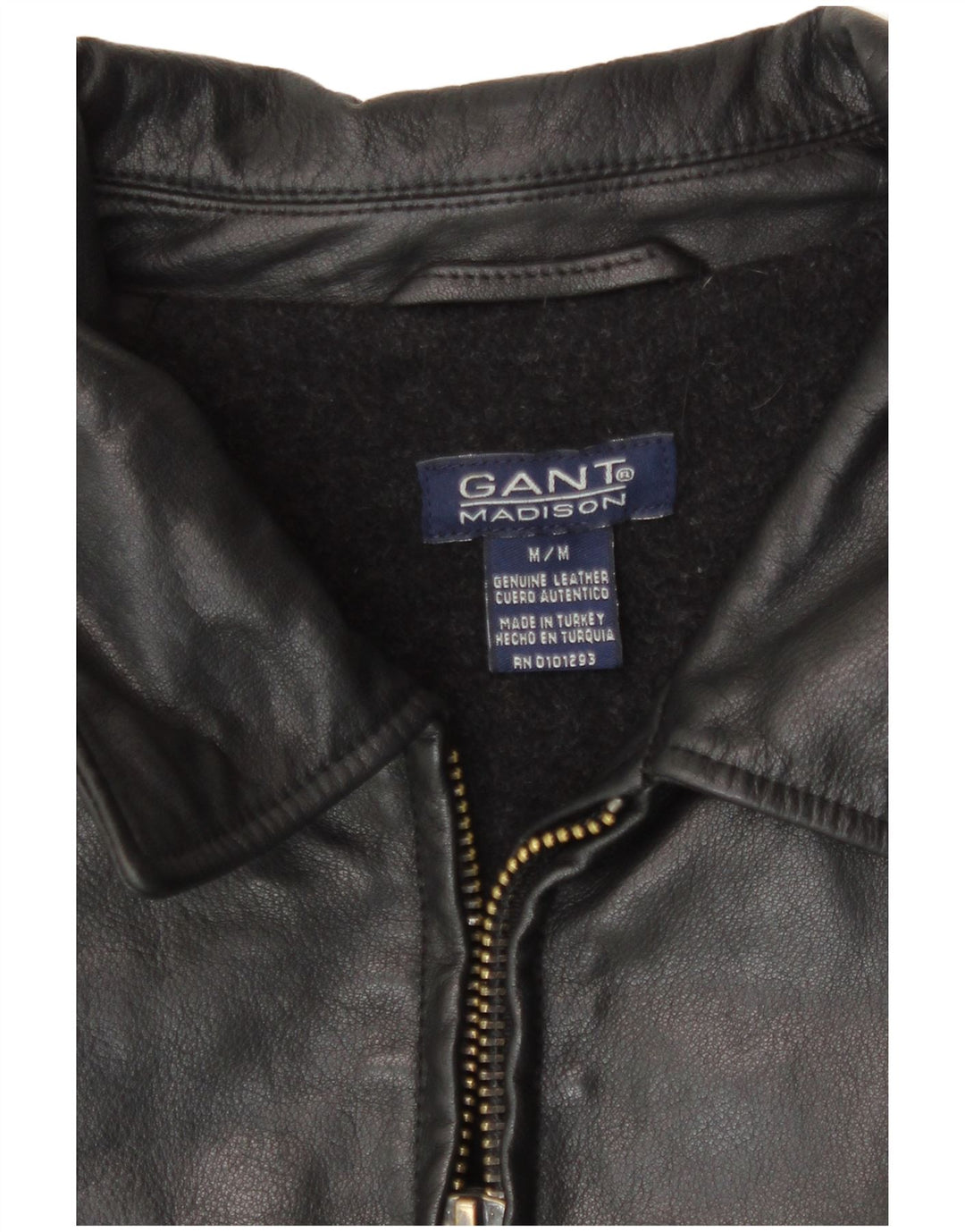 Jachetă de piele pentru bărbați Gant UK 38 Medium Black Leather