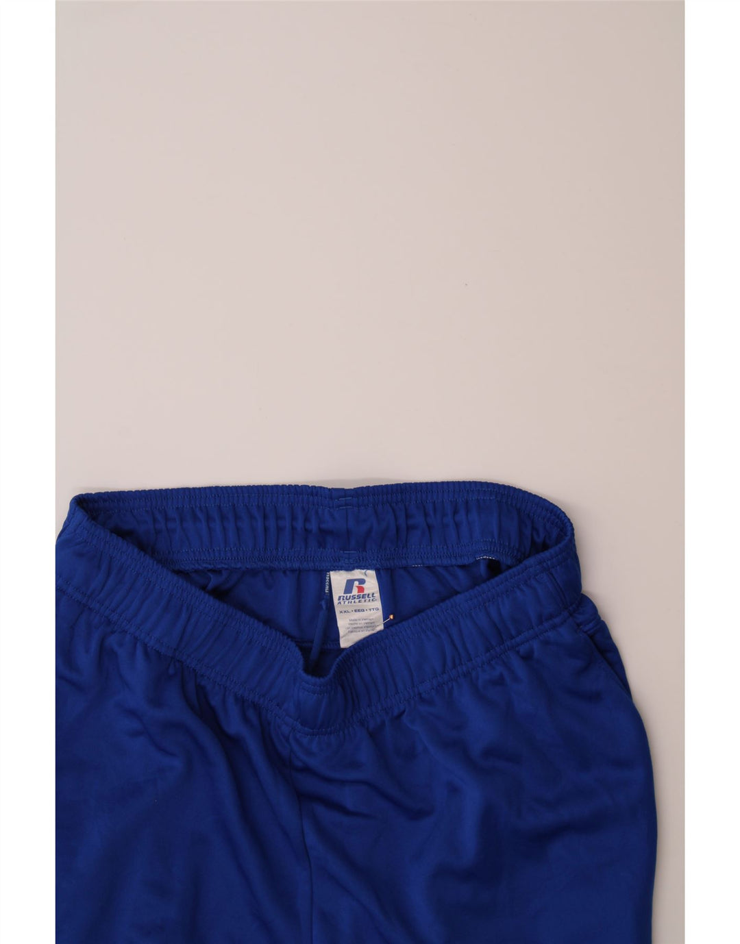 RUSSELL ATHLETIC Mens Tracksuit Trousers 2XL Blue Colourblock Polyester Vintage Russell Athletic and Second-Hand Russell Athletic from Messina Hembry 
