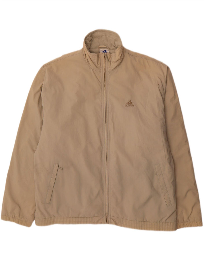 ADIDAS Mens Windbreaker Jacket UK 44/46 Large Beige Cotton Vintage Adidas and Second-Hand Adidas from Messina Hembry 
