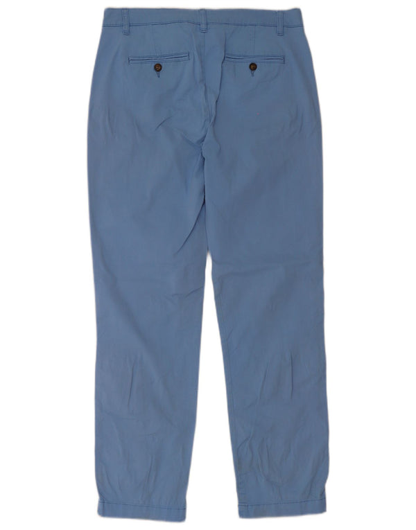Jigsaw Pantaloni Chino Drepți Femei UK 12 Medium W34 L28 Blue Bumbac
