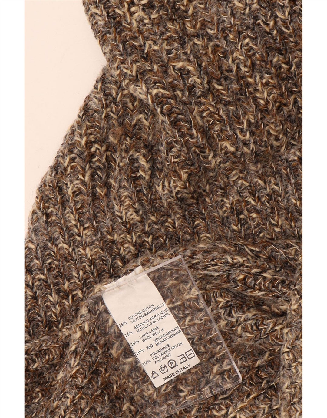 VINTAGE Pulover supradimensionat pentru femei cu decolteu în V UK 18 XL maro cu pete