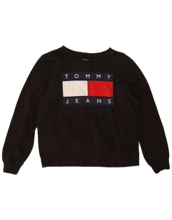 Hanorac grafic pentru bărbați Tommy Hilfiger Pulover mic, negru, bumbac