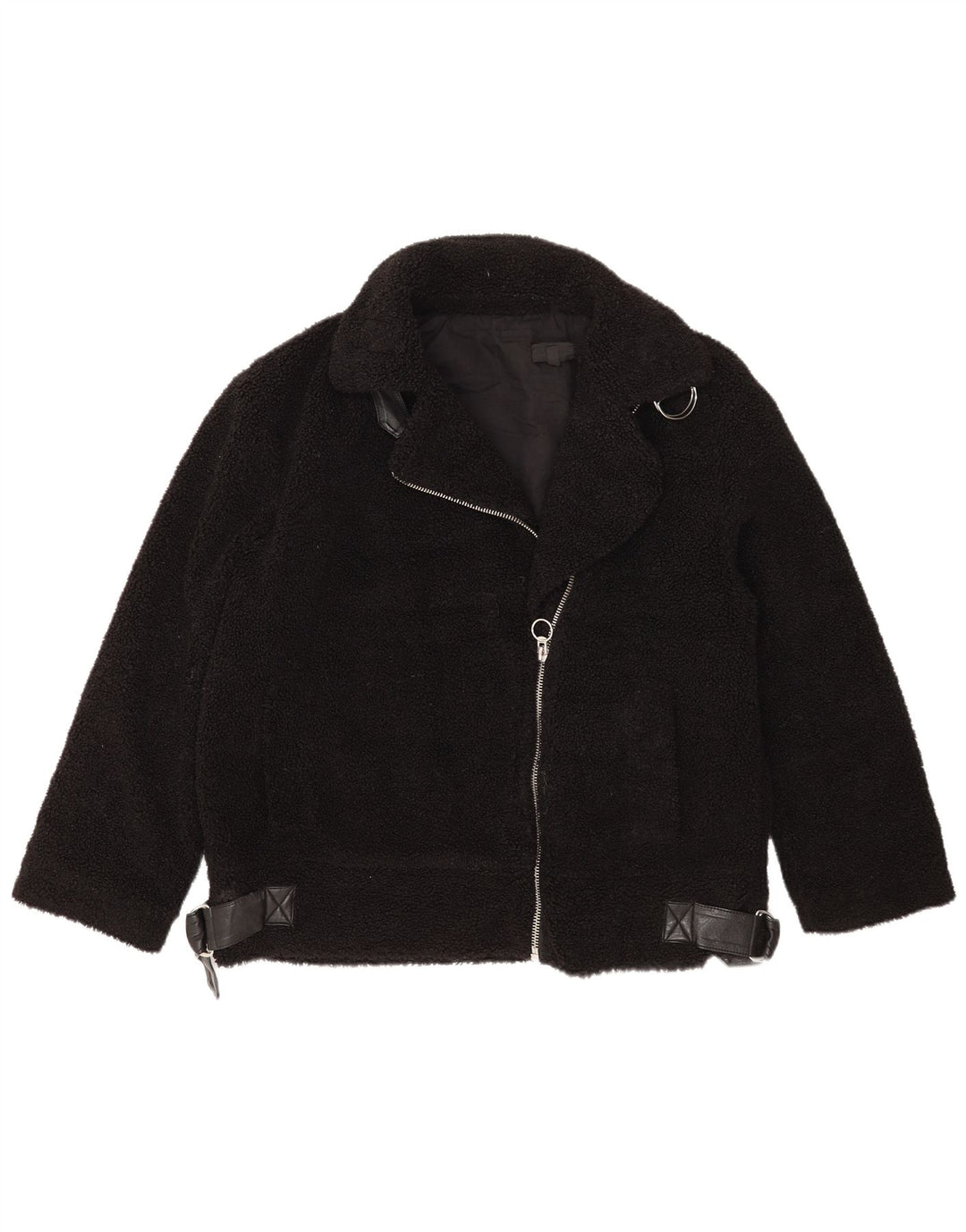 Jachetă din lână supradimensionată pentru femei Topshop UK 14 Poliester mediu negru