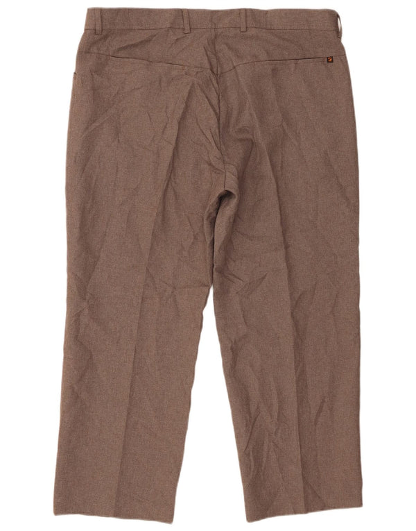 Farah Pantaloni Drepți Cropped Bărbați L40 L26 Maro Poliester