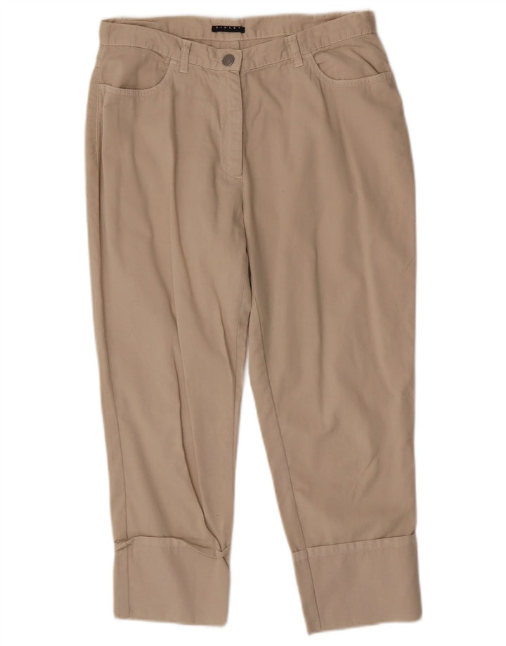 Pantaloni Capri conici pentru femei Sisley IT 44 Medium W28 L22 Bej Bumbac