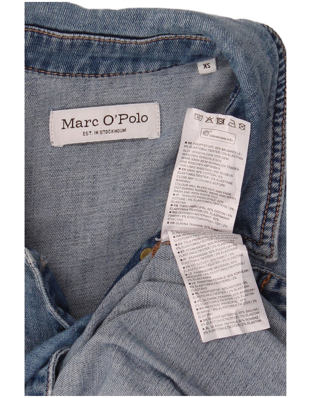 MARC O'POLO Rochie cămașă din denim cu mânecă scurtă Stockholm UK 4 XS Albastru