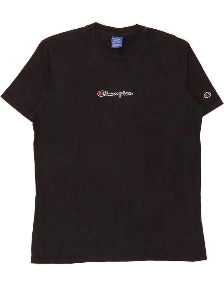 CHAMPION Mens Graphic T-Shirt Top Medium Black Cotton Vintage Champion and Second-Hand Champion from Messina Hembry 