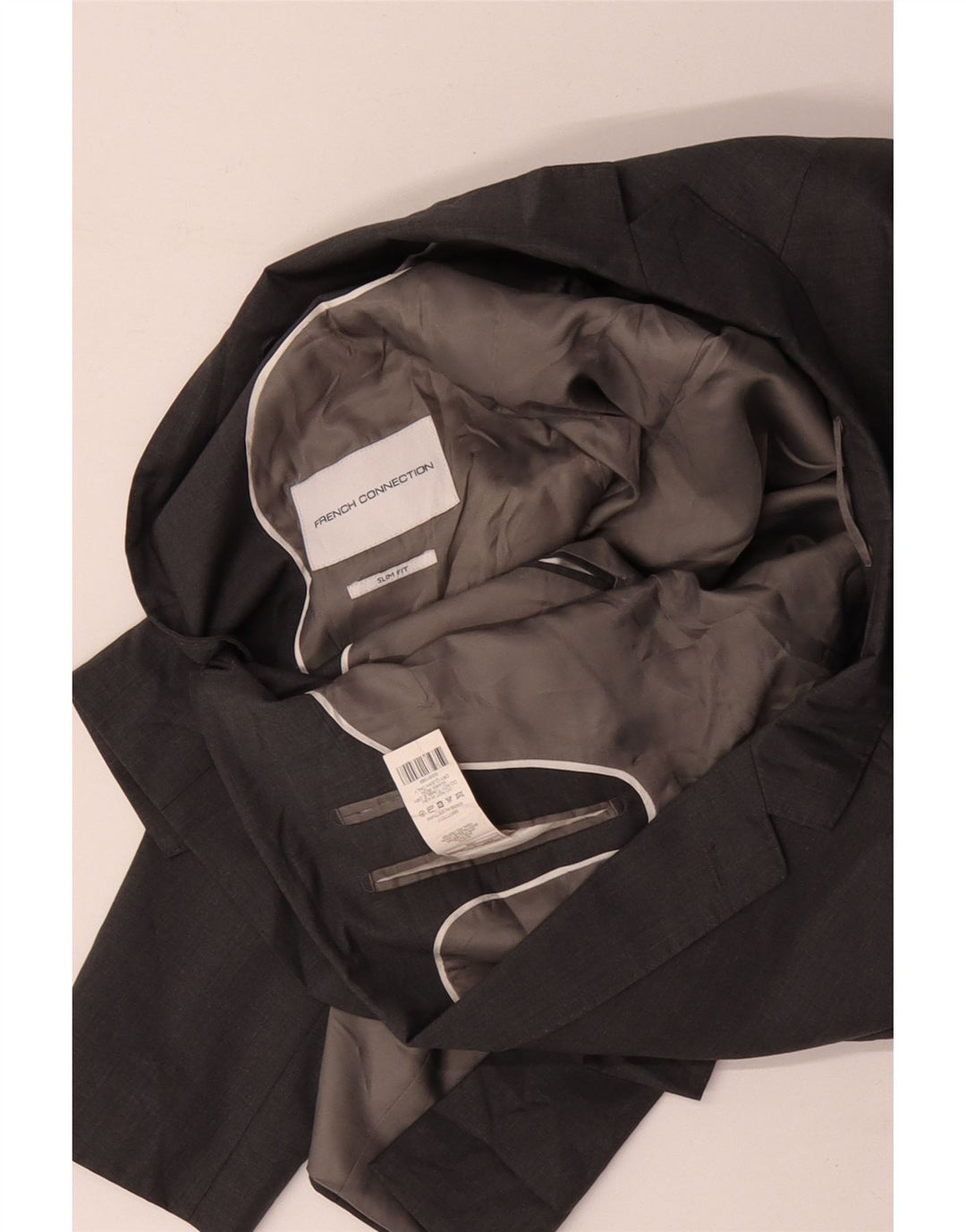 Jachetă pentru bărbați French Connection, slim fit, cu 2 nasturi, IT 52 XL, lână gri