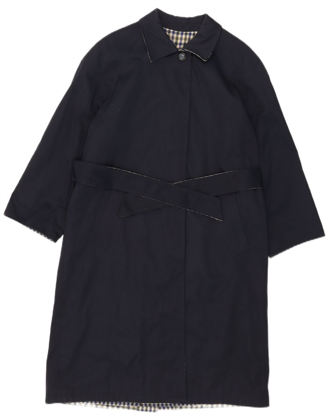 Palton reversibil vintage pentru femei IT 42 Poliester bleumarin mediu