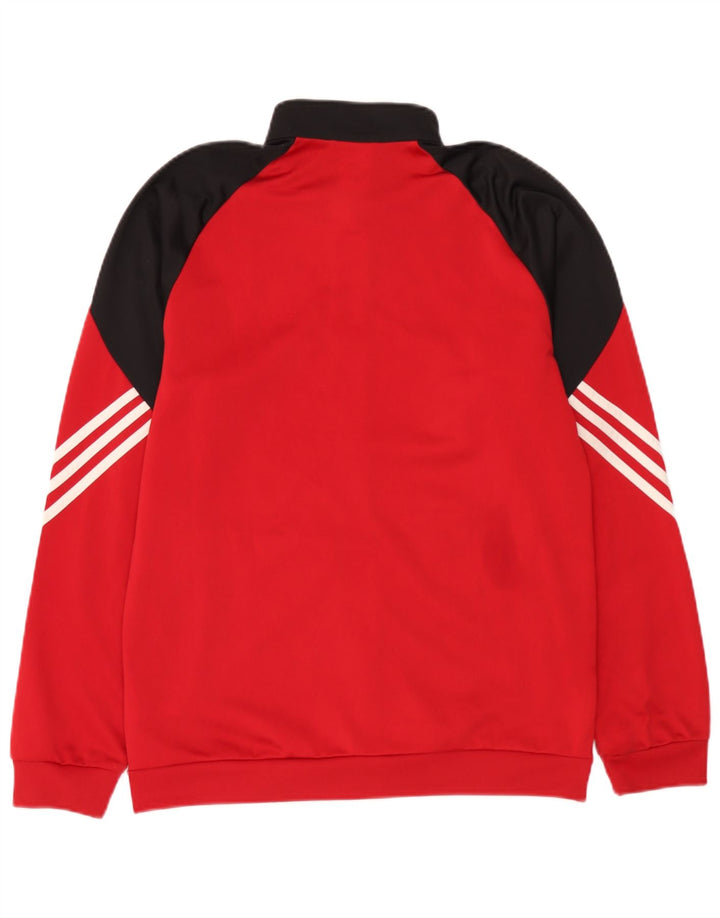 Jachetă de trening pentru bărbați Adidas, roșu mediu, poliester color bloc