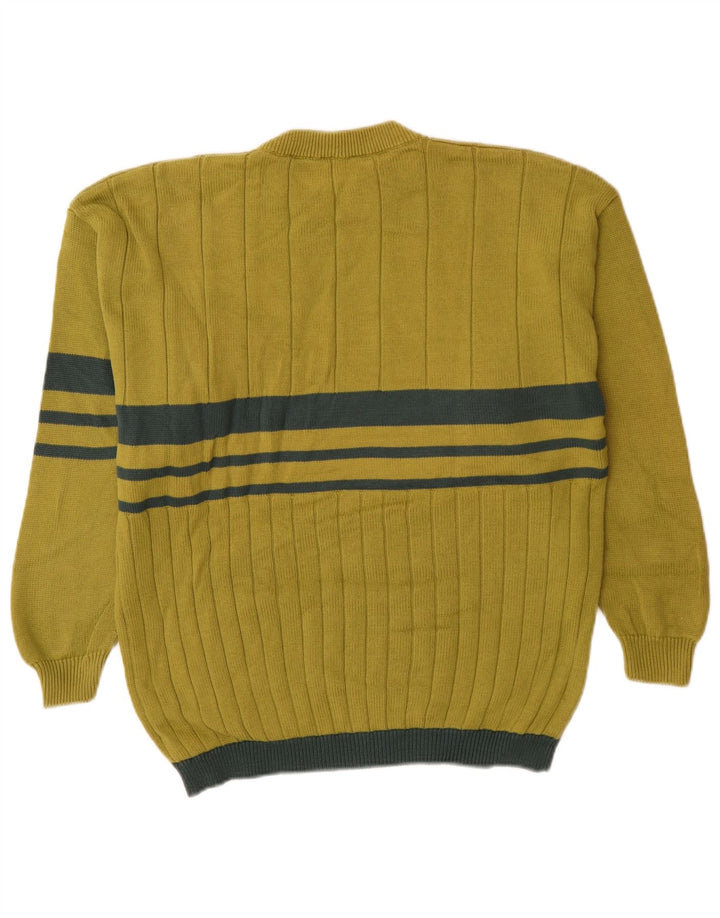 Pulover pentru bărbați Stefanel cu gât crew, bumbac color bloc verde mediu