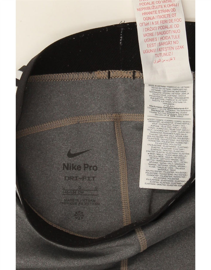 Leggings grafic pentru fete Nike 12-13 ani, mare, gri, poliester color bloc