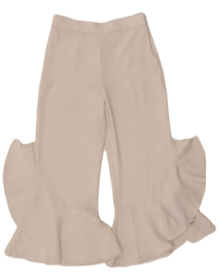 Pantaloni casual pentru femei Flare Zara Mici L26 L25 Alb