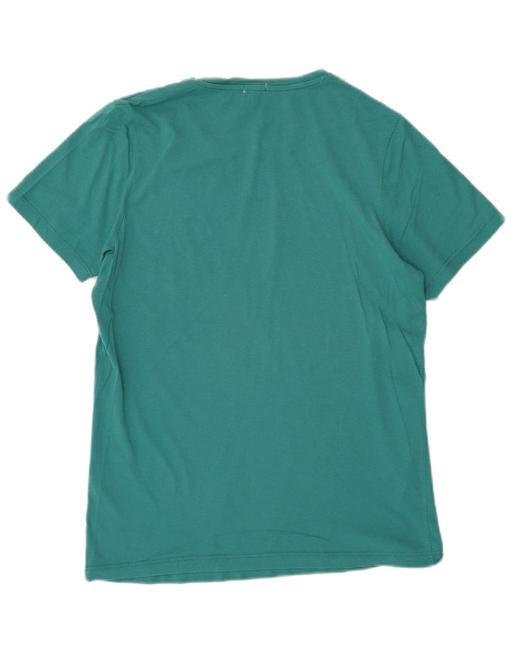 JACK & JONES Mens Graphic T-Shirt Top Small Turquoise Cotton