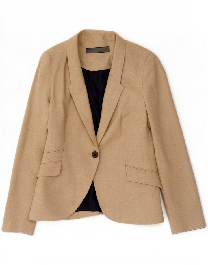 Blazer pentru femei Zara, cu 1 nasture, UK 12 Bej mediu