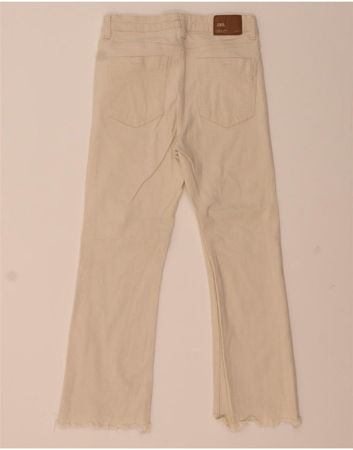 Blugi Zara Femei Crop Bootcut EU 38 Medium L28 L24 Bej