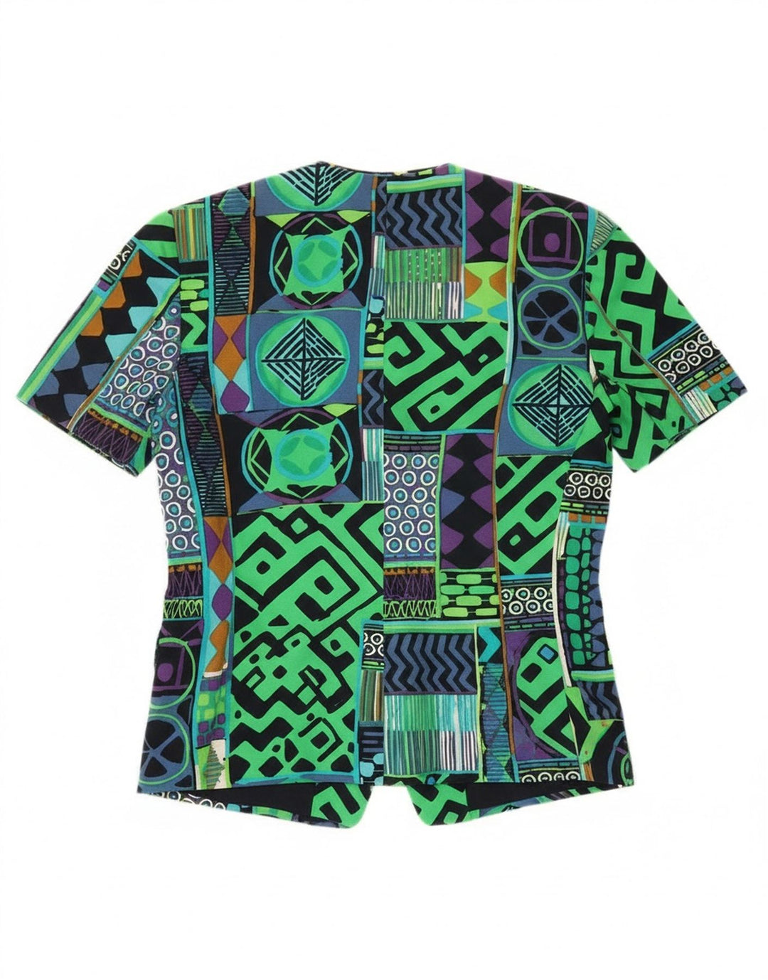 Jachetă vintage pentru femei cu 3 nasturi IT 42 Medium Multicolor Geometric