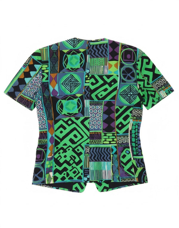 Jachetă vintage pentru femei cu 3 nasturi IT 42 Medium Multicolor Geometric
